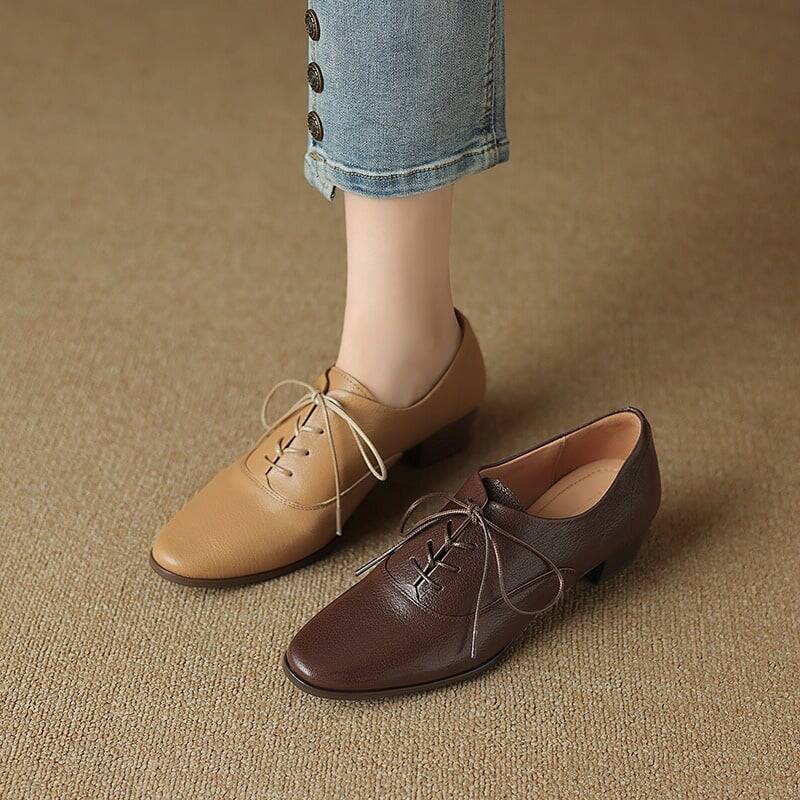 CHIKO Becker Round Toe Block Heels Oxfords Shoes