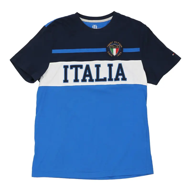 Italia Tommy Hilfiger T-Shirt - Small Blue Cotton | Size: small