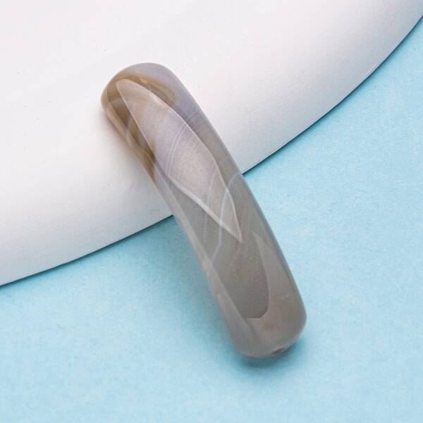Natural Grey Agate Curved Rectangle Links