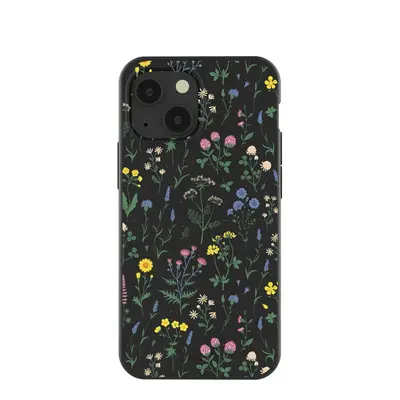 Black Shadow Blooms iPhone 13 Mini Case