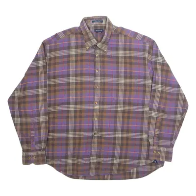 GANT Mens Shirt Purple Check Long Sleeve 2XL
