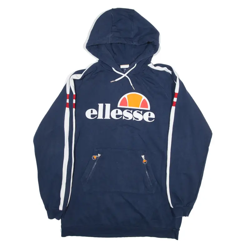 ELLESSE Relaxed Fit Hoodie Blue Pullover Womens UK 12