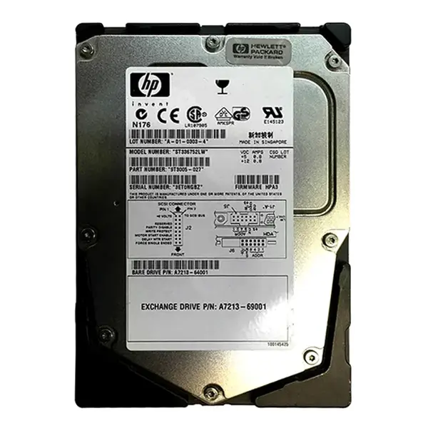 A7213-64001 HP 36.4GB Ultra-160 SCSI 15000 3.5-inch Hard Drive