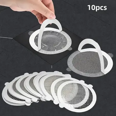Shower Drain Cover, 10pcs/set Anti-clogging Hair Filter Sticker, Bathroom Accessories, Bathroom Supplies for Home Use, Home S...