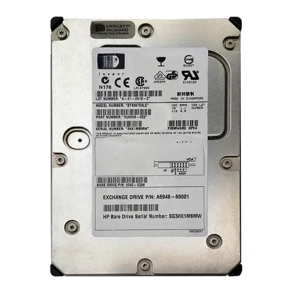 A6948-69001 HP 36.4GB Ultra-160 SCSI 15000 3.5-inch Hard Drive