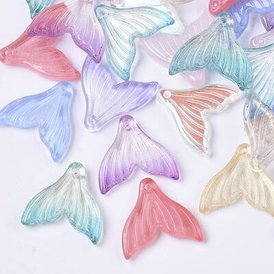 Transparent Spray Painted  Glass Pendants