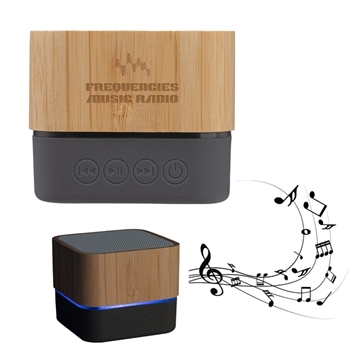 25 Promotional Cadence Bamboo Wireless Light-Up Speaker - 30ft ...