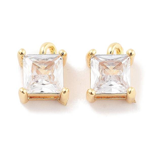 Brass with Clear Cubic Zirconia Charms