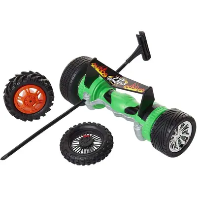 Jakks Pacific, 4 tires + Turbo Launcher, Jakks Pacific, Fly Wheels, green, for children, over 8 years