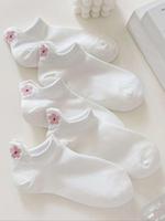 Women's Floral Embroidered Ankle Socks, Fitted Casual Soft Comfy Knit Low Cut Socks, Comfy Anklet for Women, Socks for Women,...