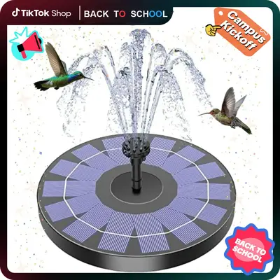AISITIN 2.5W Solar Bird Bath Fountain Pump with 6 Nozzles 6.7 Solar Powered Water Fountain for Bird Baths Eco-Friendly & Mu...