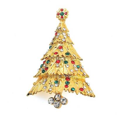 Christmas Theme Alloy Colorful Rhinestone Brooches