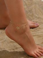Women's Elegant Minimalist Bowknot Design Anklet, Exquisite Trendy Anklet, Chic Gorgeous Body Jewelry As Gift for Girlfriend