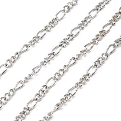 Platinum Plated Iron Figaro Chains Mother-Son Chains