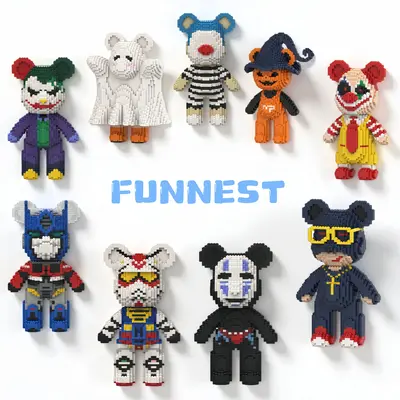 FunNest Bear building block sets – Creative DIY Brick Toy Set for Halloween, Gifts & Educational Play & teen girl gifts
