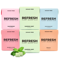 Refresh Gum Sampler Variety Pack Sugar Free Chewing Gum - Xylitol, Plant Based, Synthetic Free, Vegan & Non GMO Organic Natur...