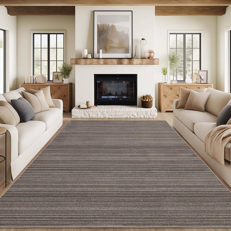 Garvee Washable Area Rug 9x12 Low Pile Non-Slip Soft Polyester Stain Resistant TPR Backing for Living Room Bedroom Dining Roo...
