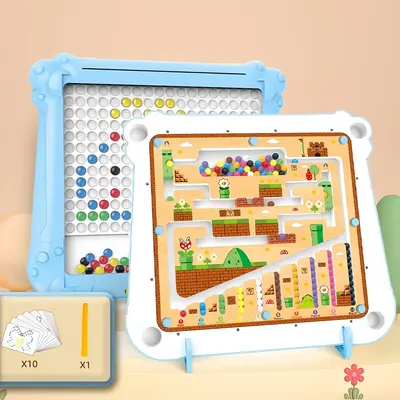 3-in-1 & 2-in-1 Montessori Magnetic Color & Number Maze, Educational Toy for Toddlers Ages 2-5, Fine Motor Skills Game, STEM ...