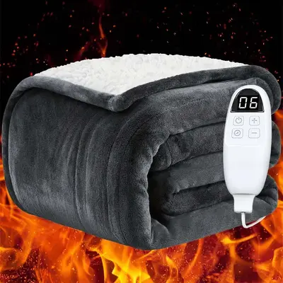 Heated Blanket Flannel Electric Blanket Winter Warm Thickened Woolen Futon Cover Legs Knee Blanket Sofa Multifunctional heati...