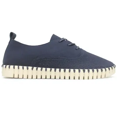 Ilse Jacobsen Tulip 145 Nylon Polyurethane Men's Loafers Shoes - Dark Indigo Pearled Ivory - Size:US 9 Men