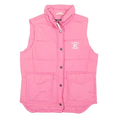 POLO RALPH LAUREN Girls Puffer Gilet Pink Nylon 90s L
