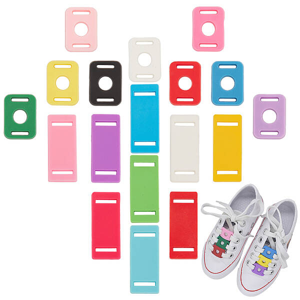 36Pcs 18 Style PVC Shoelace Buckles