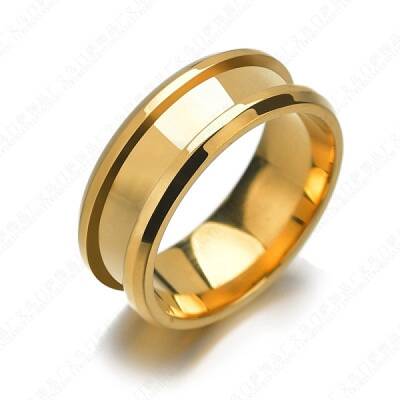 201 Stainless Steel Grooved Finger Ring Settings