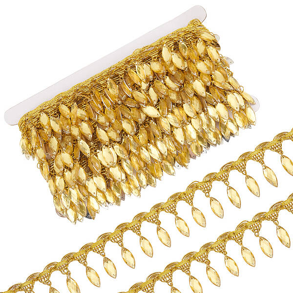 Polyester Lace Ribbon with Plastic Charms Tassel