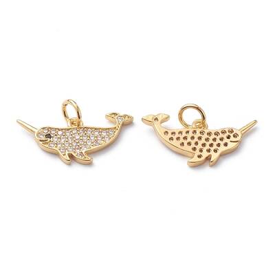 Brass Micro Pave Clear Cubic Zirconia Pendants