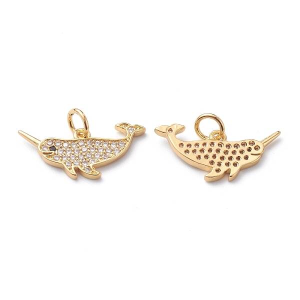 Brass Micro Pave Clear Cubic Zirconia Pendants
