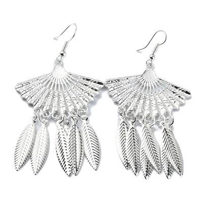 Silver Alloy Chandelier Earrings