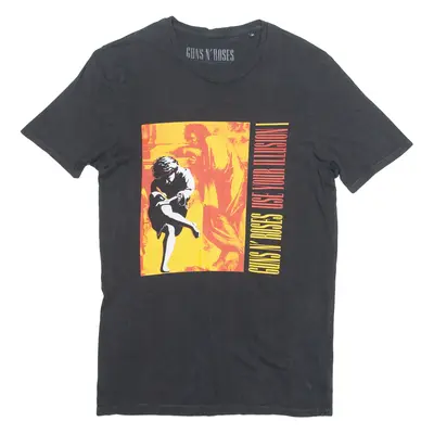 GUNS N' ROSES Use Your Illusion Mens Band T-Shirt Black Crew Neck M