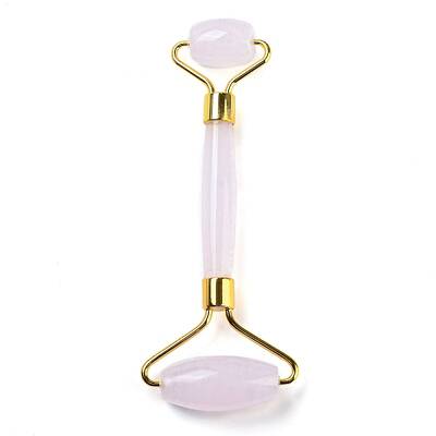 Cherry Quartz Glass Brass Face Massager