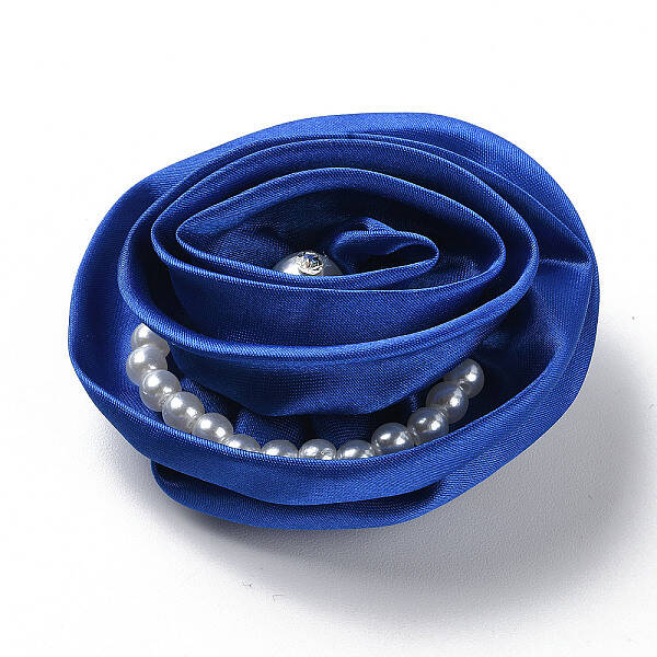 Flower Cloth with Plastic Pearl Brooch Pin