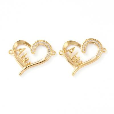 Brass Micro Pave Clear Cubic Zirconia Links
