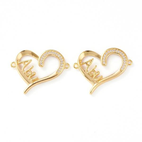 Brass Micro Pave Clear Cubic Zirconia Links