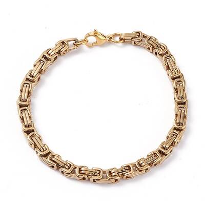 PVD Vacuum Plating 304 Stainless Steel Byzantine Chain Bracelets
