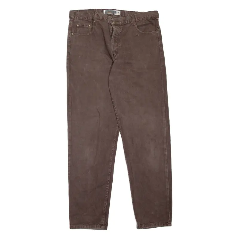 CBK Mens Jeans Brown Regular Tapered W38 L33