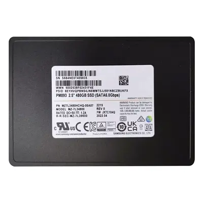 Samsung MZ-7L348000 | PM893 Series 480GB 2.5-inch 6GB/s SATA V-NAND TLC Solid State Drive