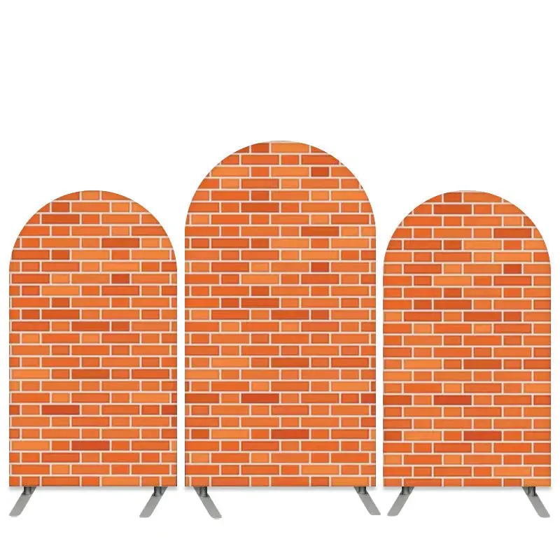Aperturee Bricks Theme Orange Red Birthday Arch Backdrop Kit | Custom Chiara Arched Covers | Diy Chiara Backdrop Cover | Chia...