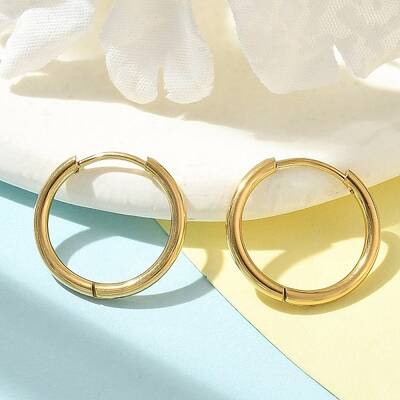 Ion Plating(IP) 304 Stainless Steel Hoop Earrings for Women