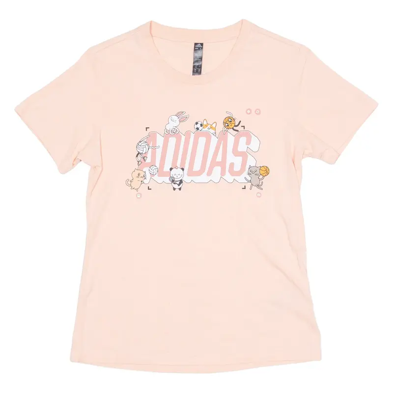 ADIDAS Womens T-Shirt Pink Crew Neck XS
