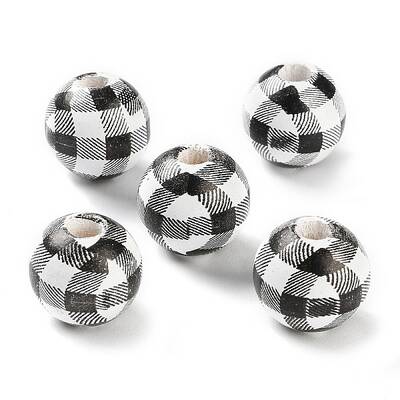Printed Wood European Beads