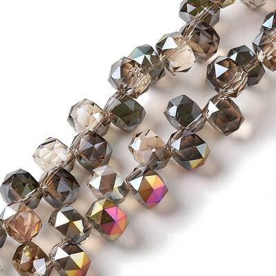 Half Golden Plated Electroplate Beads Strands