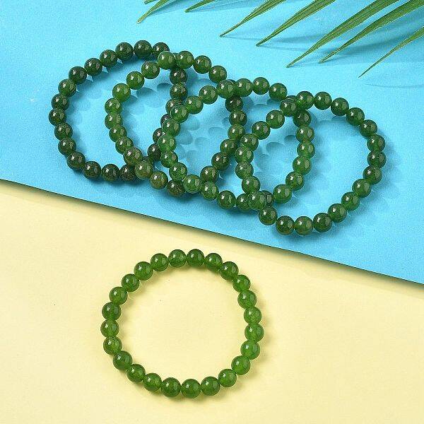 Natural TaiWan Jade Bead Stretch Bracelets