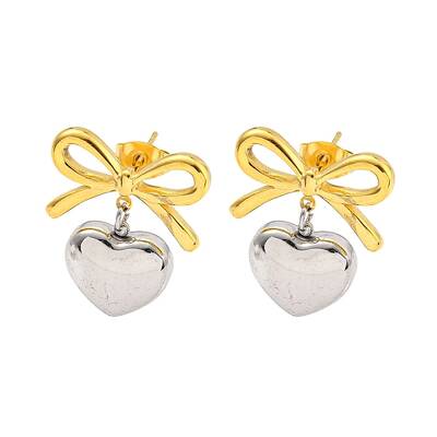 Bowknot 304 Stainless Steel Stud Earrings