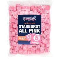 STARBURST ALL PINK Strawberry Chewy Candy, 1 LB (Approx. 90 Pieces), Bulk Bag, Pink Individually Wrapped Candy Sweet Snack Bo...