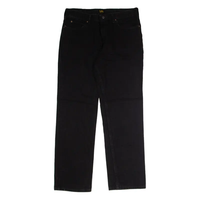 LEE Mens Jeans Black Relaxed Straight W35 L32