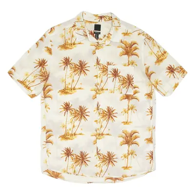 H&M Mens Hawaiian Shirt Beige Floral S