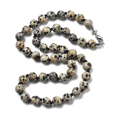 8.5mm Round Natural Dalmatian Jasper Beaded Necklaces